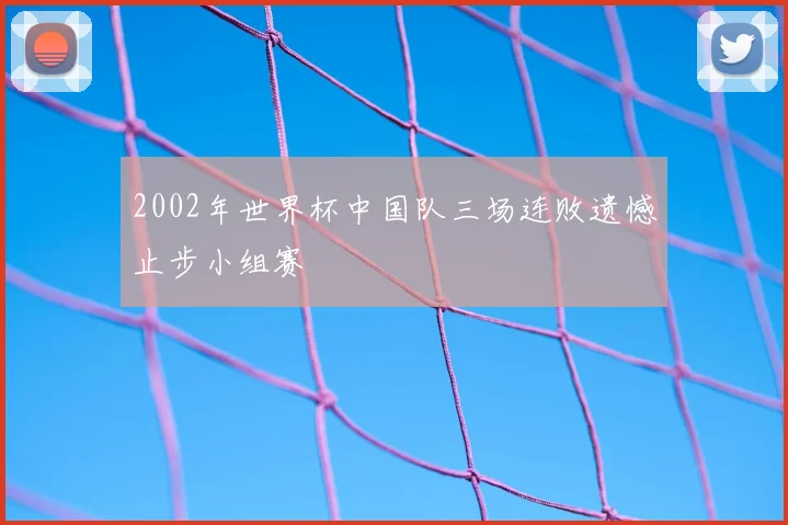 2002年世界杯中国队三场连败遗憾止步小组赛